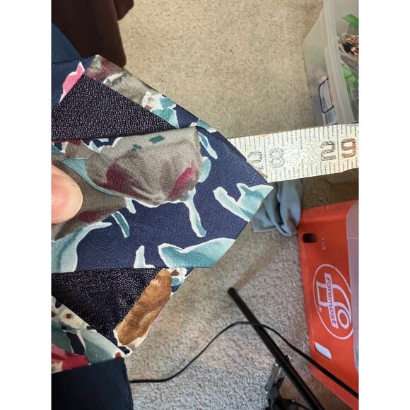 Tie vintage 1980s abstract floral pink blue - Picture 10 of 10